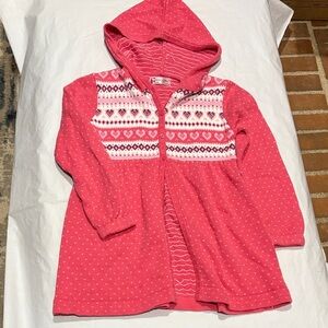 EUC Sz 12 Pink Hooded Kids Cardigan